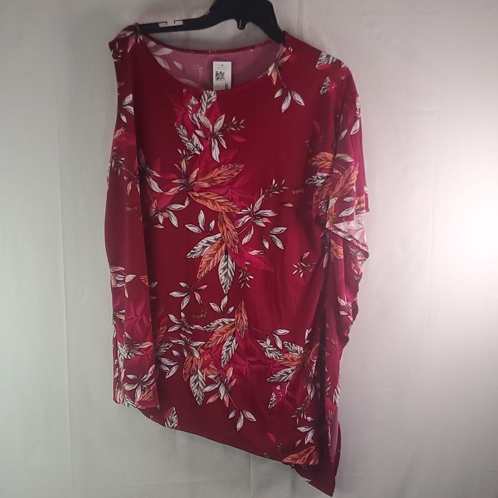 Size L Worthington Asymmetrical Women's Printed Sexy One Sleeve Top